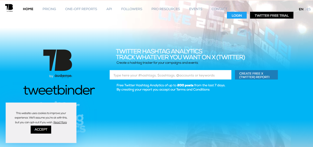 TweetBinder Homepage