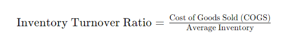 The inventory turnover ratio formula