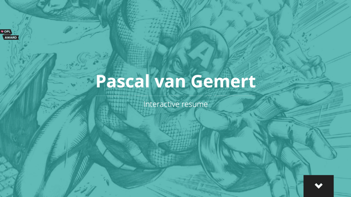 resume website examples; Pascal van Gemert
