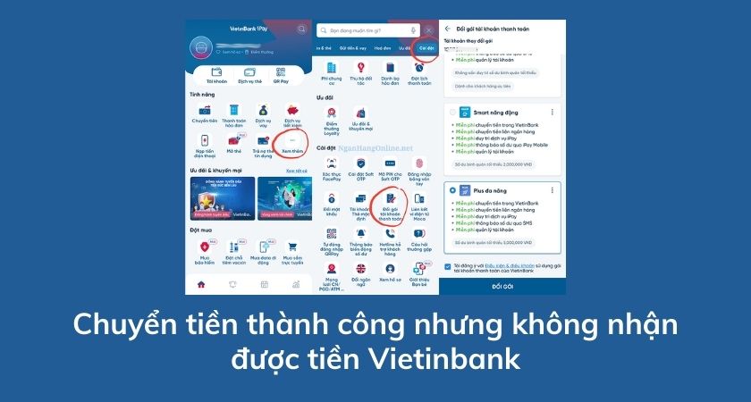 Chuyển tiền thành công nhưng không nhận được tiền Vietinbank