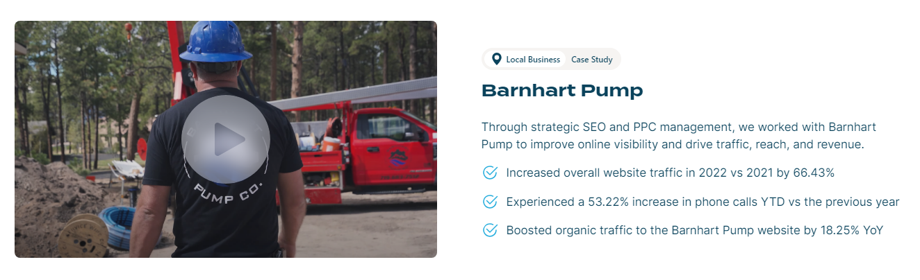 Summit Digital SEO / PPC management Barnhart Pump