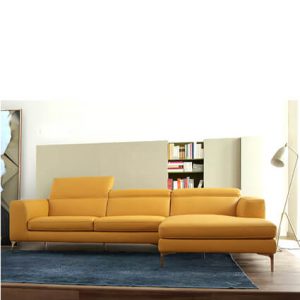 義大利進口家具客廳沙發：頂級 L 型皮沙發 