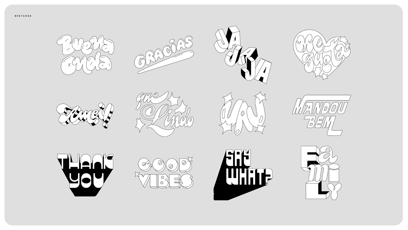 Illustration typography Stickers Latin latinoamerica latinx lettering identity latina latino letra letters type