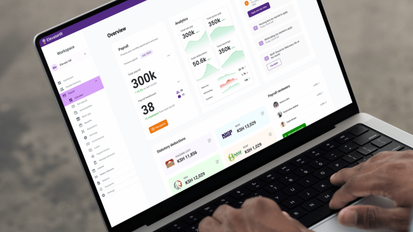 ElevateHR Payroll Software Dashboard