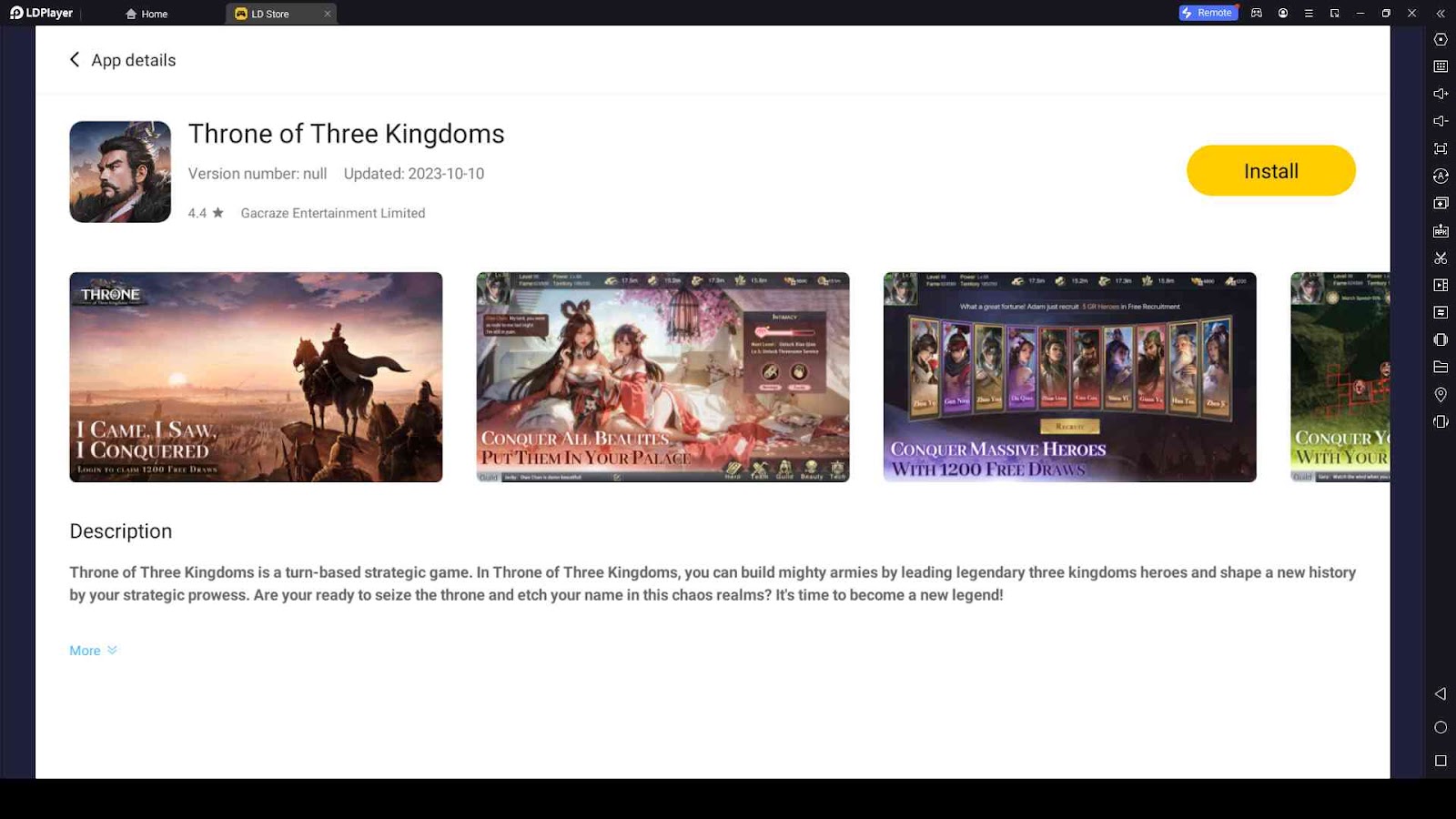 Playing Throne of Three Kingdoms on PC