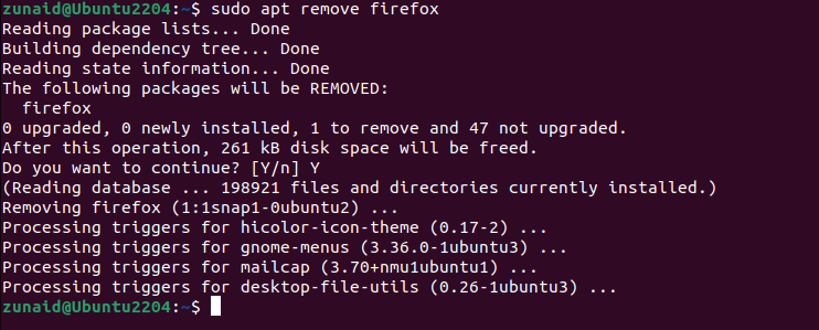 Installing empty Firefox DEB package from Ubuntu