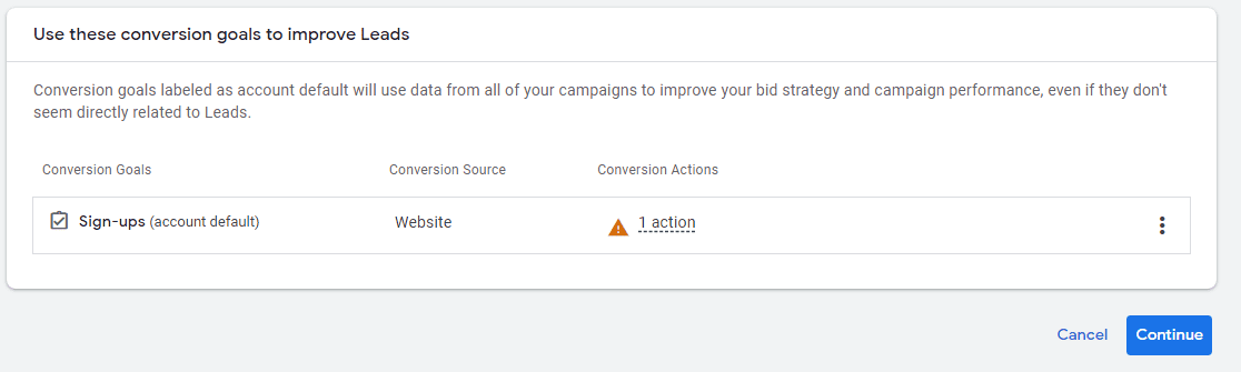 Select the results you to get from this campaign while creating a Dynamic Search Ad in Google Ads