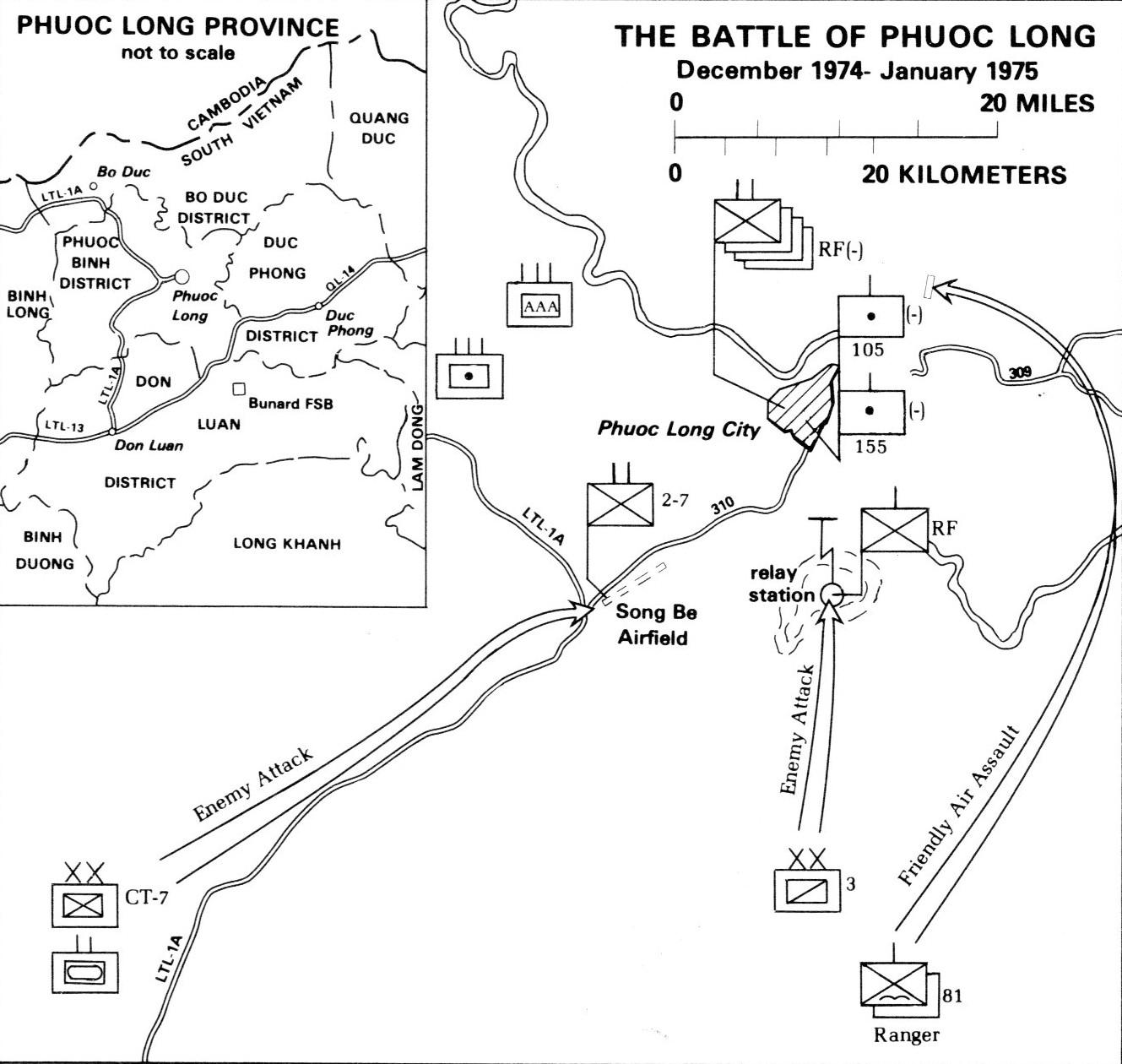 A map of the battle of phuoc long

Description automatically generated