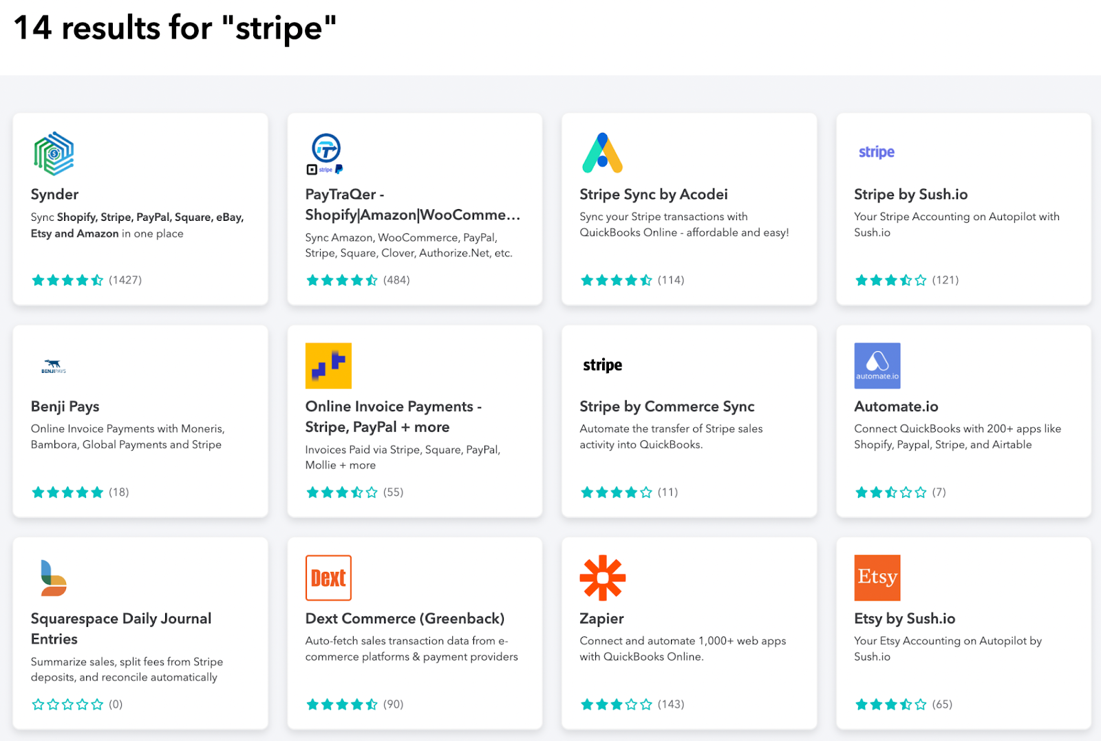 List of Stripe apps for QuickBooks Online
