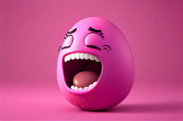 Pink Cartoon Egg Laughing