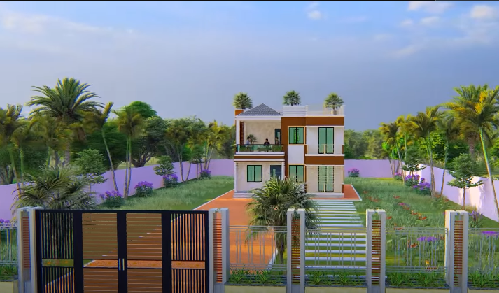 Low cost duplex house design in Bangladesh.