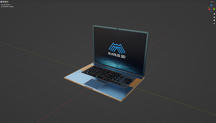 3D model of a laptop showing intricate details, precision and iterative design process