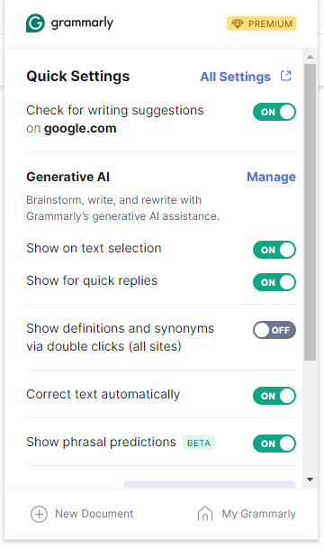 Grammarly extension