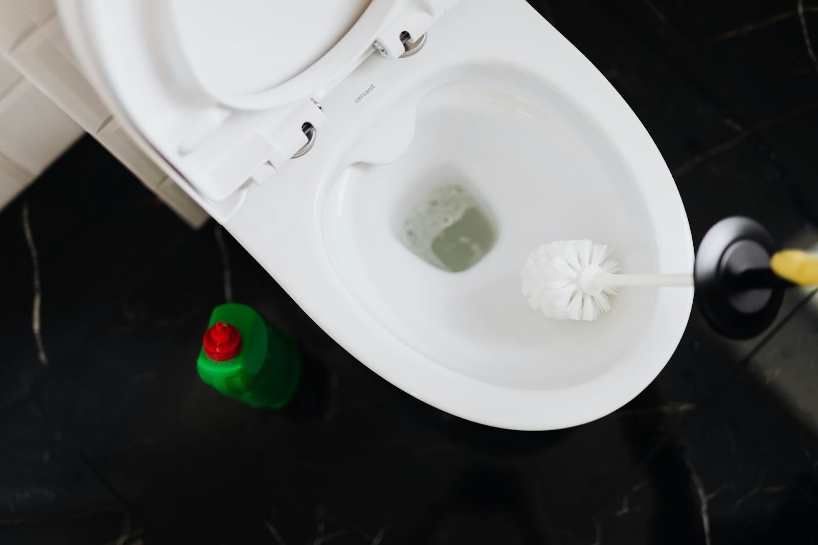 best toilet cleaners - cleaning a bowl with a brush