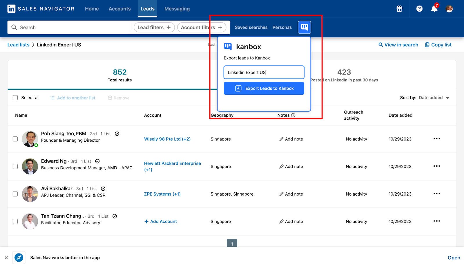 Export module