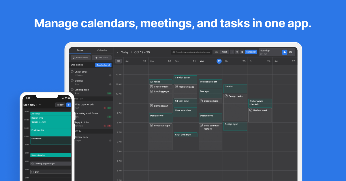 Motion helps you manage calendars, meetings, and tasks in one app