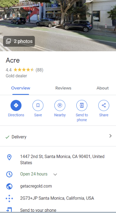 Acre Gold complaints on Google