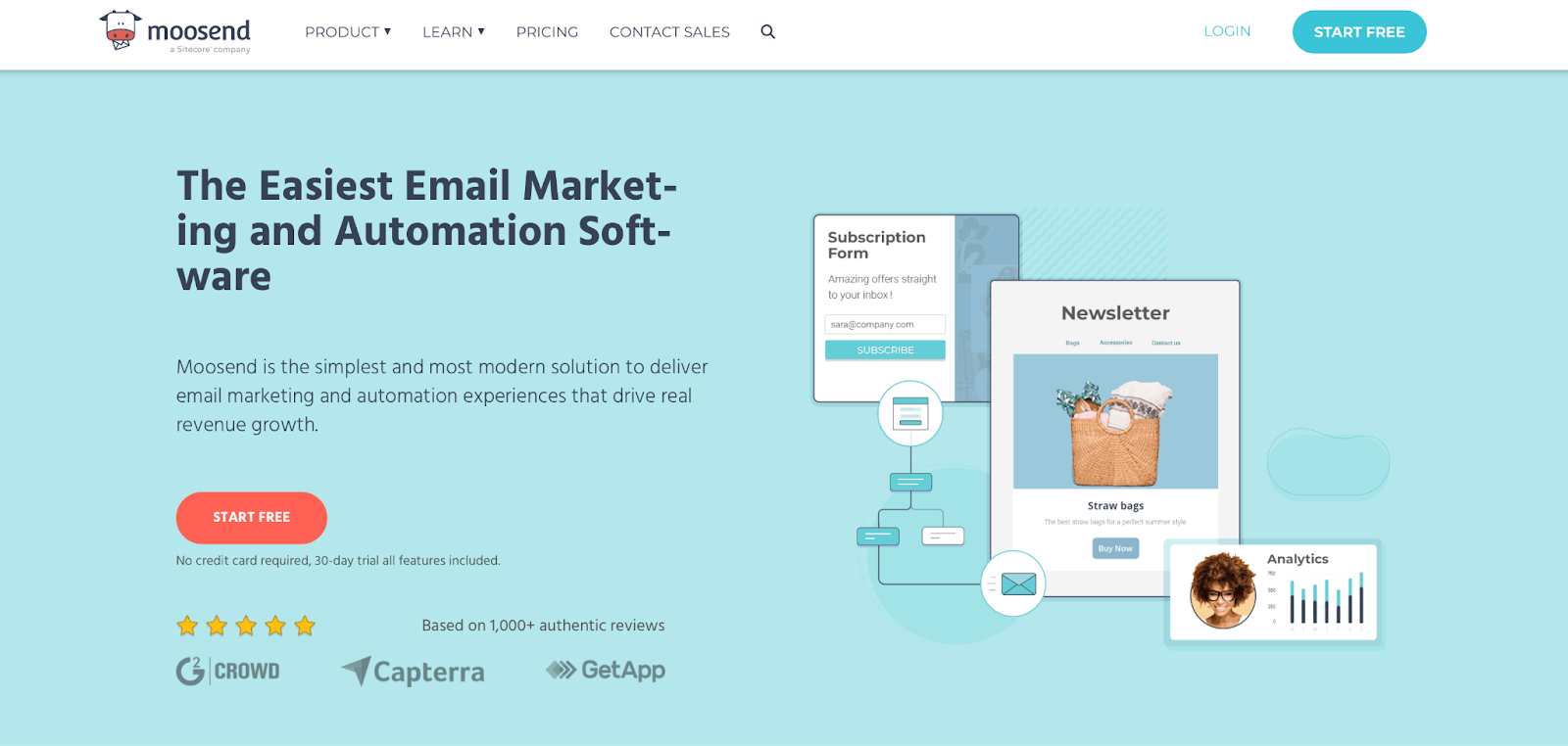 email marketing automation tool - Moosend.