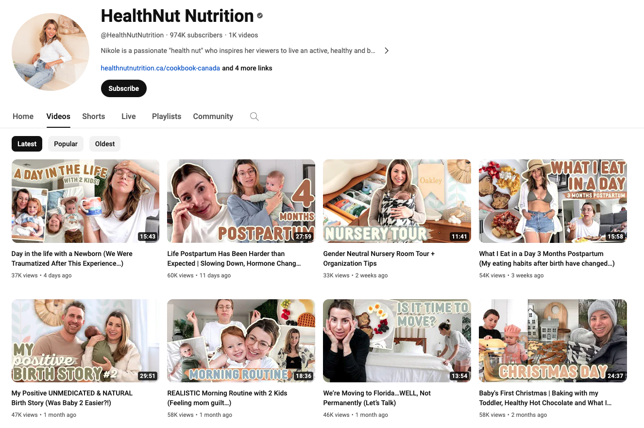 Healthnut nutrition YouTube thumbnails