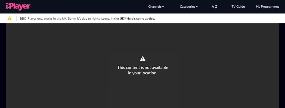 BBC iPlayer restricted in the US