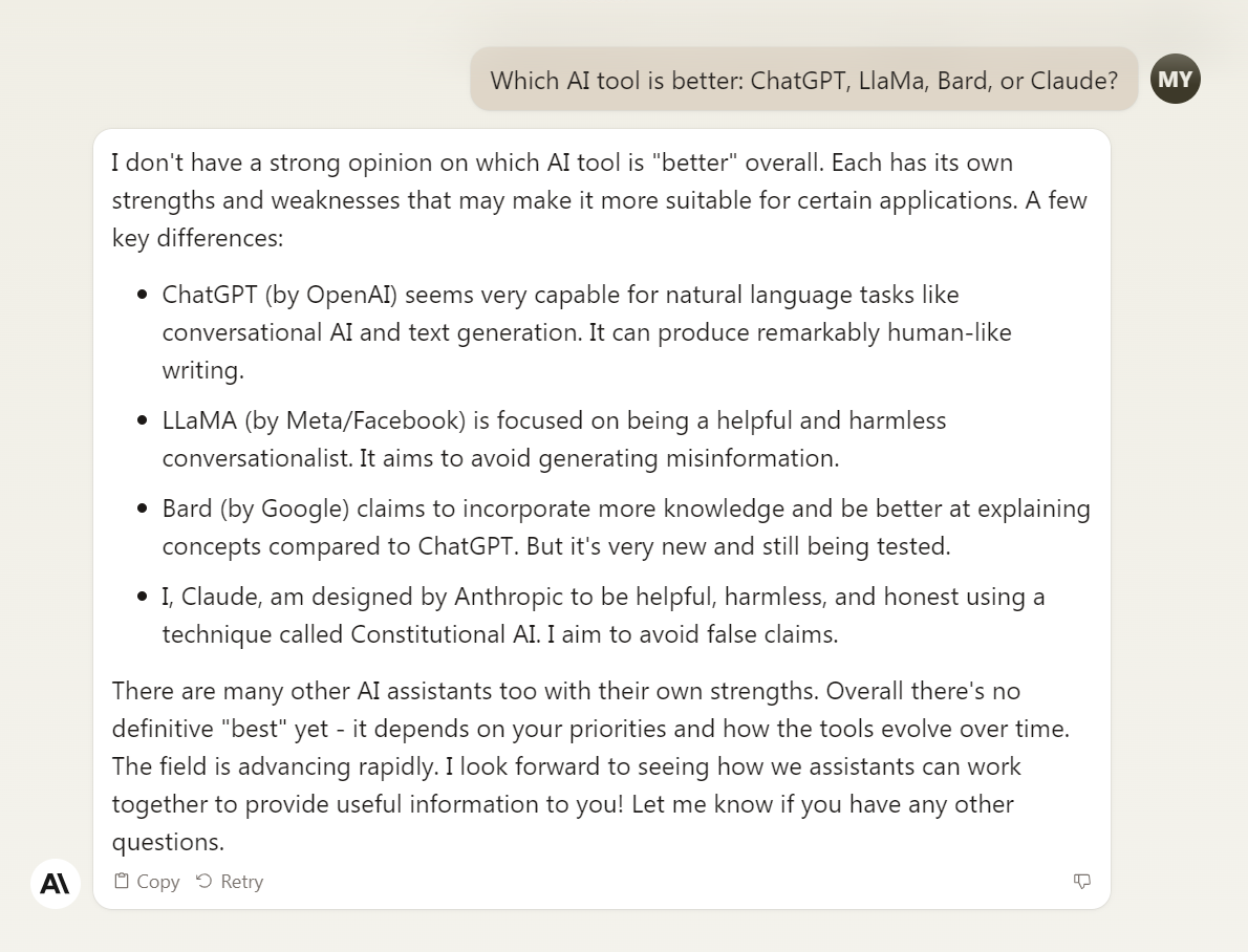 What is the Best Generative AI Tool: ChatGPT vs LlaMa vs Google Bard vs Claude