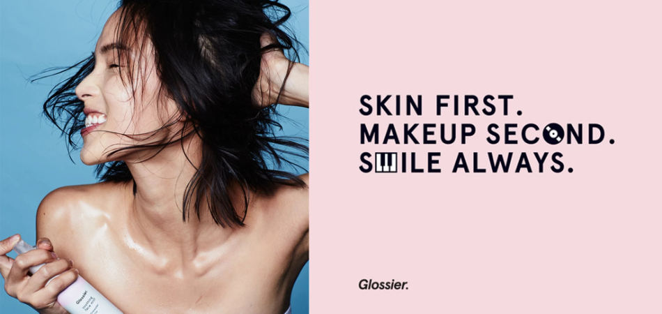 An example of clear marketing messaging from makeup brand glossier.