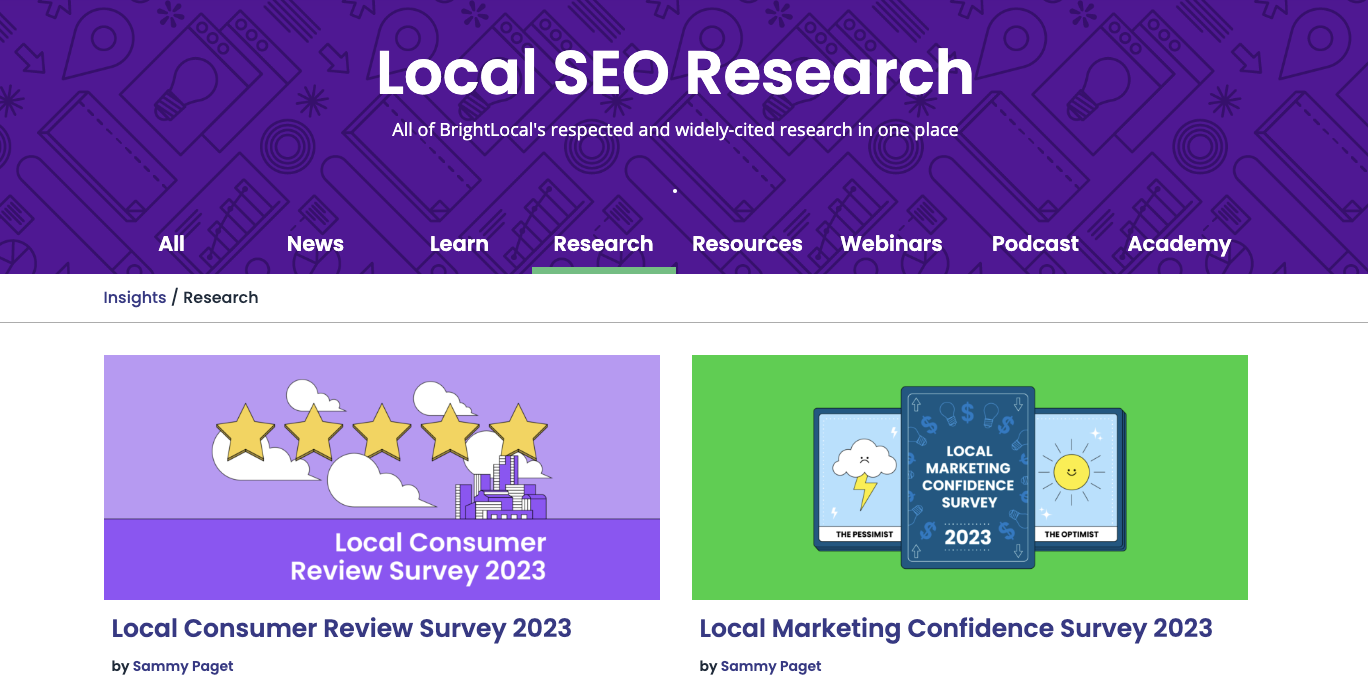Example of local SEO resources. 