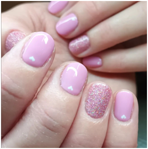 Cute Pink Glitter Nail Design