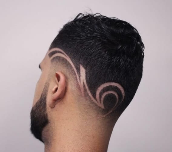 Funky Shaved Head Design with Details