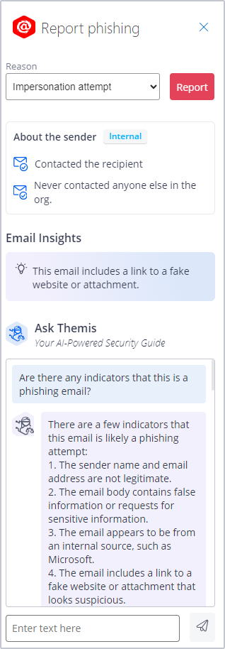 IRONSCALES Themis CoPilot Phishing Button