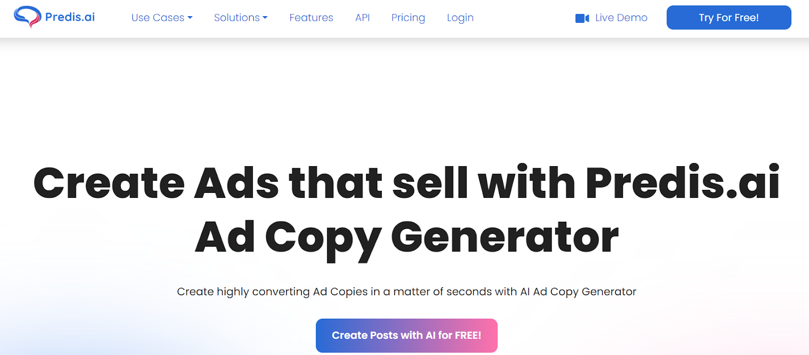 Predis.ai's Social Media Ad Copy Generator