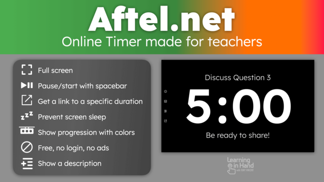 Aftel.net - Online timer made for teachers
