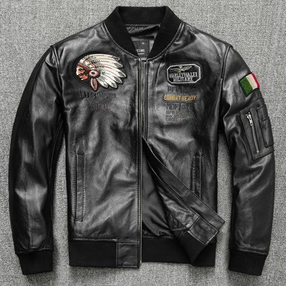 Red Indian Embroidery Baseball AC Milan Jacket 