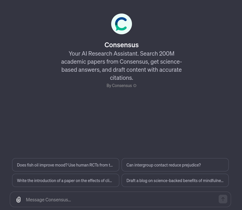 Consensus | Feature Custom GPTs