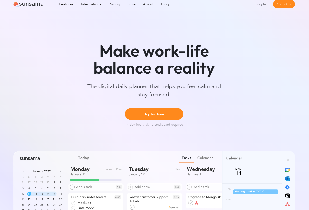 Sunsama: Make work-life balance a reality