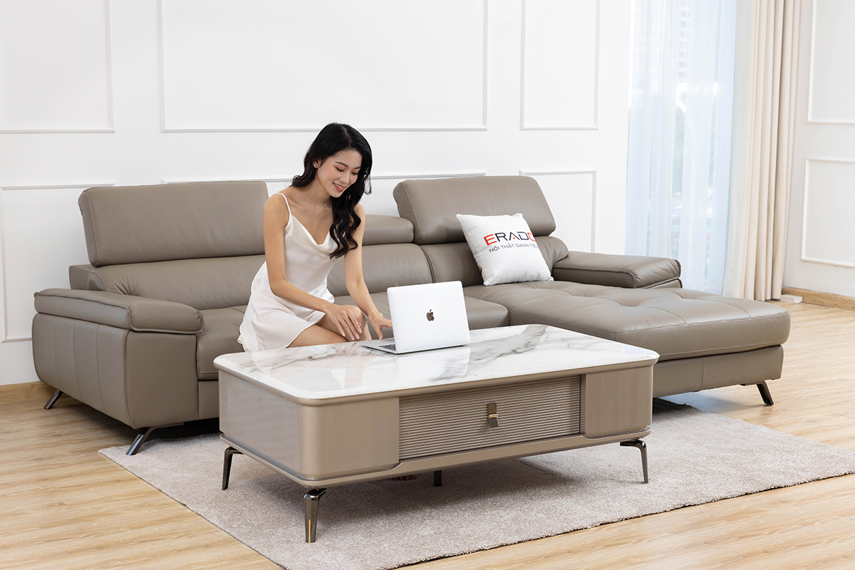 Sofa da thật nhập khẩu Malaysia mã 2160L-1