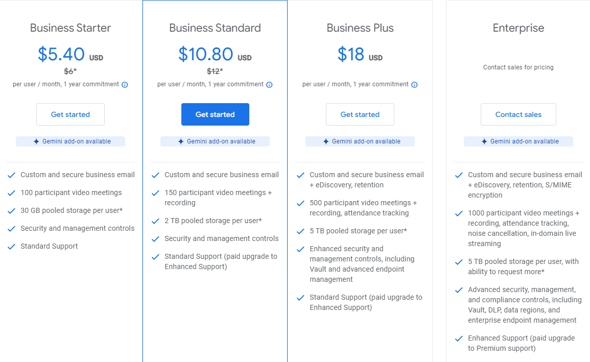 Google Calendar Pricing Plans