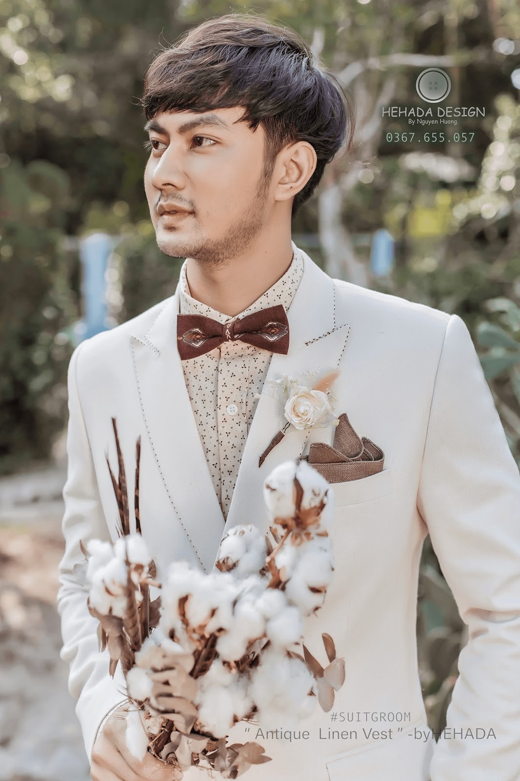 Form vest The Antique Linen cho chú rể