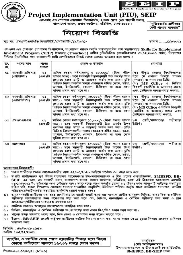 SEIP Job Circular