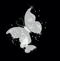 A butterfly with sparkles on it

Description automatically generated