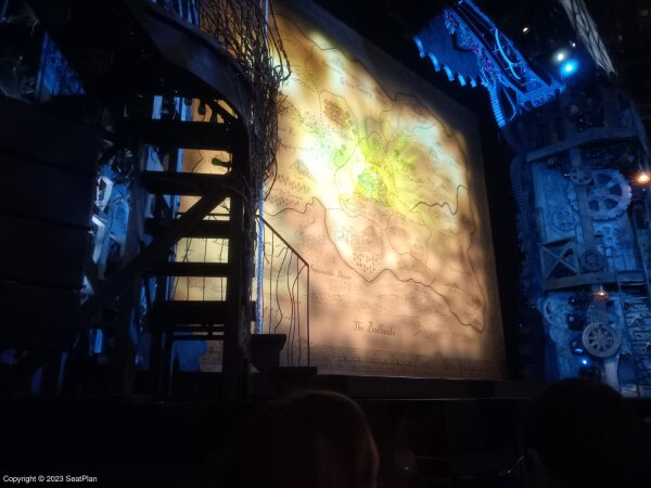 View from seat at Wicked at the Apollo Victoria Theatre in London - Stalls B37