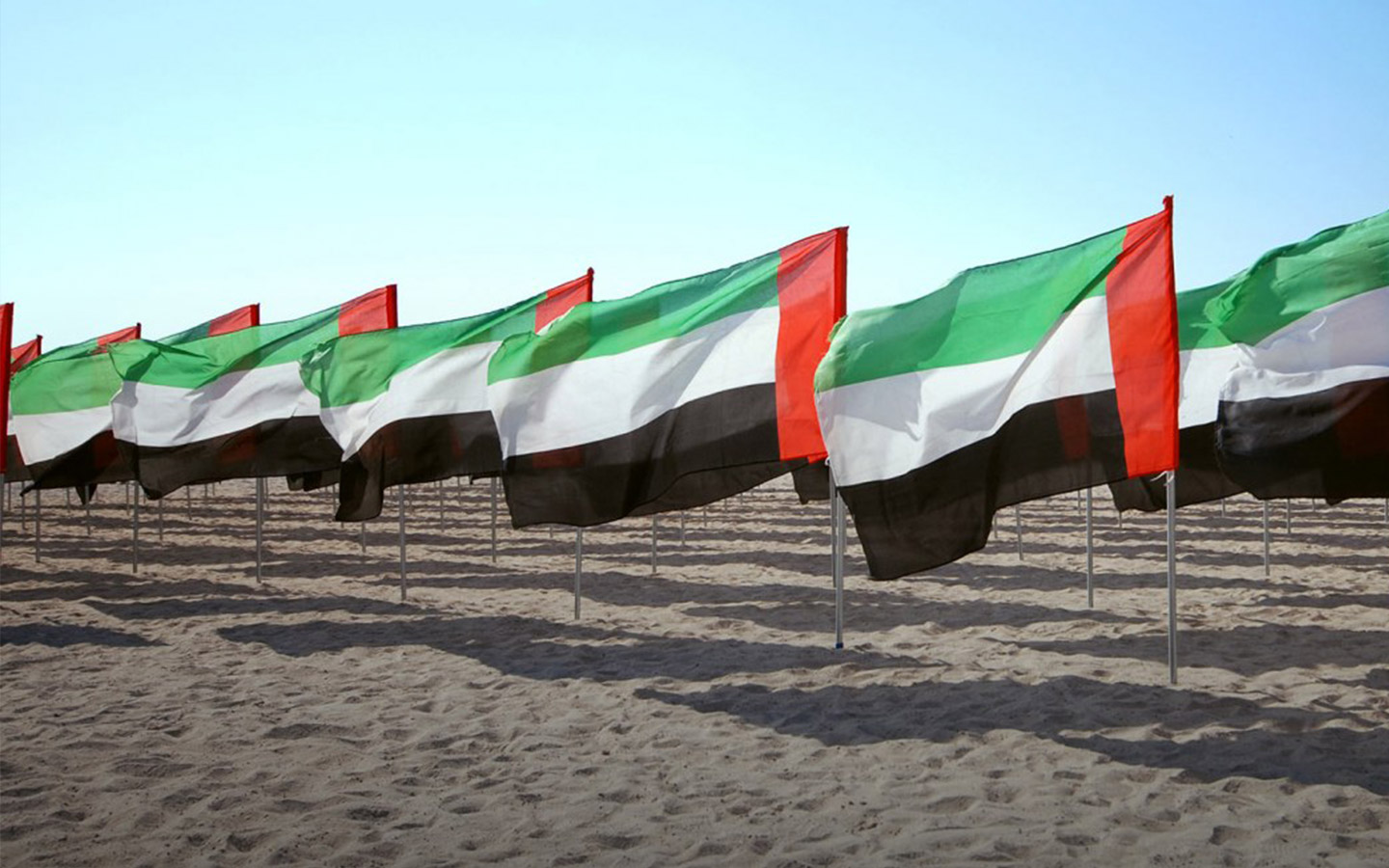 The Emirati Flag, one of the national symbols of UAE