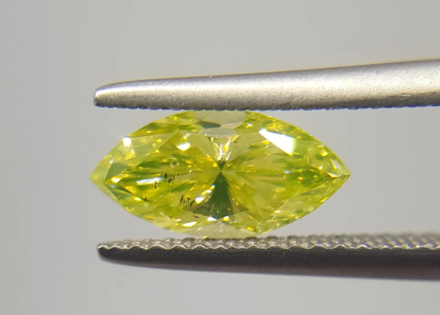 1.33 carat Fancy Intense Greenish Yellow diamond