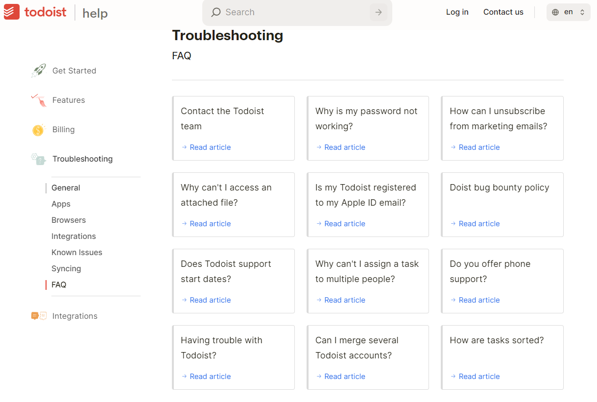 Customer Support for Todoist