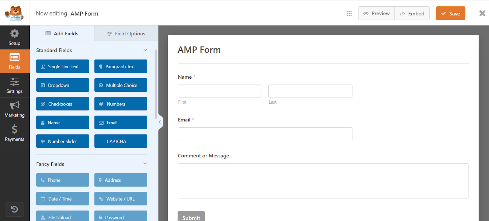 AMP-Friendly Contact Form