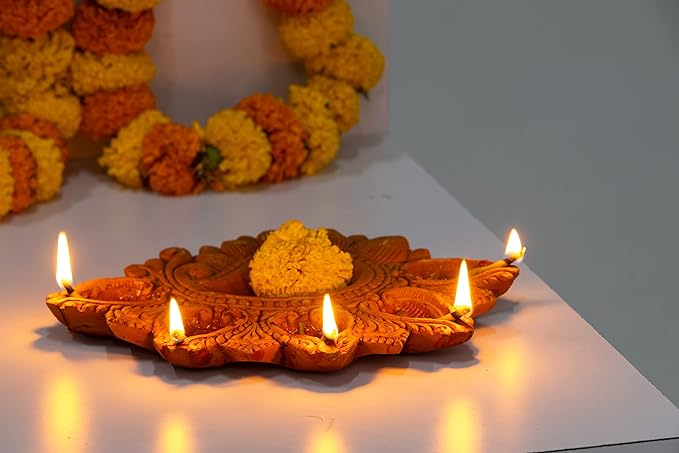 Handmade Panchmukhi Diya | Terracotta Table Diya | Home Decor | Diwali Decor | Gifting