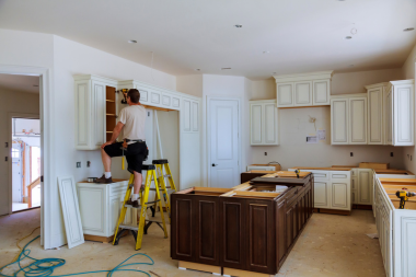 kitchen remodeling contractor installing cabinets for remodel custom built michigan
