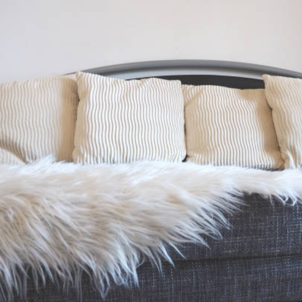 scandinavian living room faux fur ideas