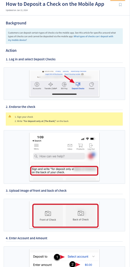 SOP How to deposit a check