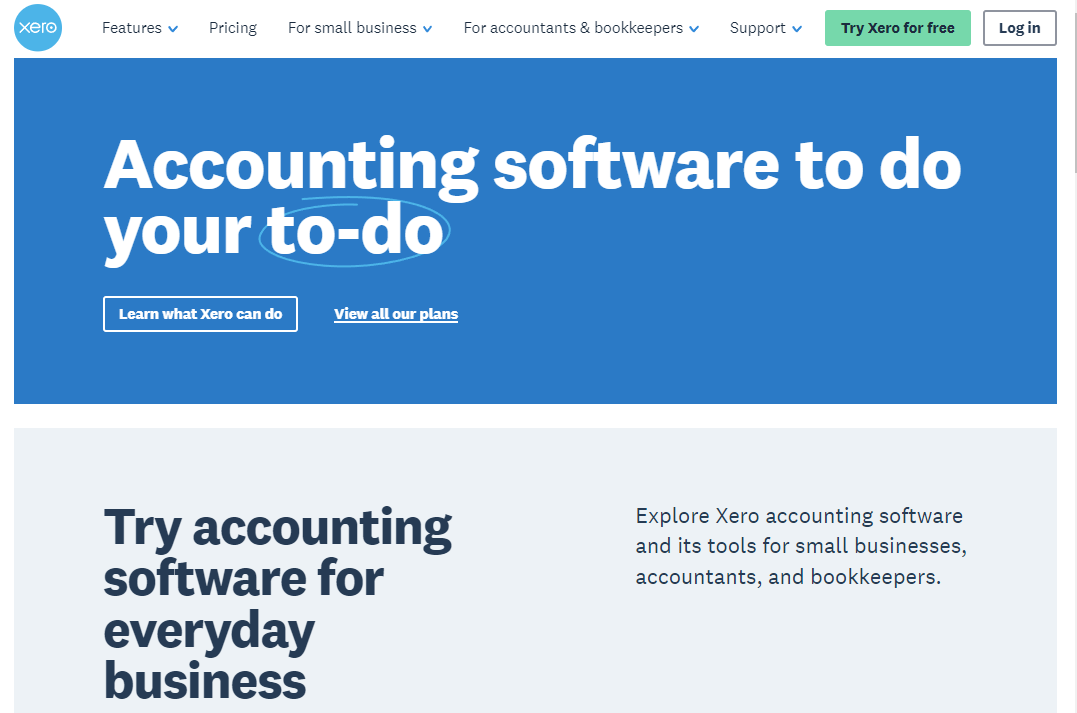 screenshot of xero accounting software for e-commerce sellers